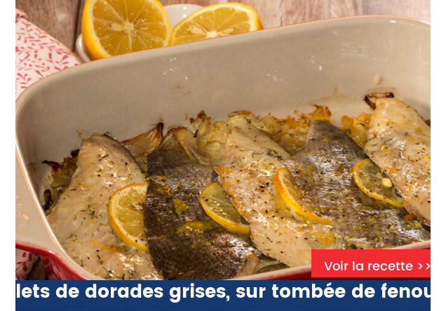Filets de dorades grises, sur tombée de fenouil